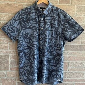 Ted Baker London Xchange Modern Slim Fit Print Linen Blend Shirt